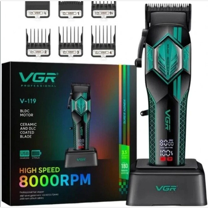 ماشین اصلاح وی جی آر مدل V-119 با تیغه سرامیکی ( 3 ماهه)
