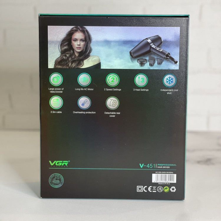 سشوار حرفه ای VGR V451 اصلی با 18ماه