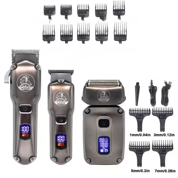 ست ماشین اصلاح حجم زن و خط زن و شیور وی جی ار VGR V-675 S3 با 18 ماه
