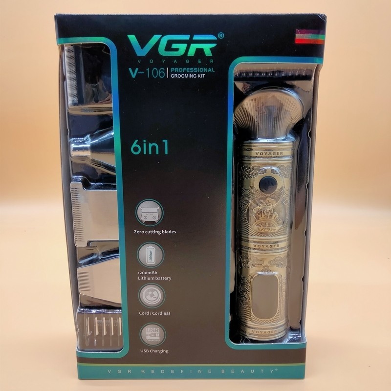 ماشین اصلاح 6 کاره ضد اب وی جی ار مدل VGR V-106 کیفیت عالی ریش تراش شیور خط زن حجم زن موزر