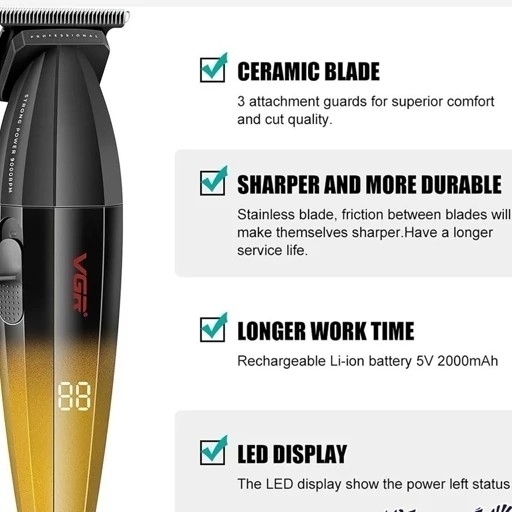 ماشین اصلاح وی جی آر مدل V-906 خط زن حجم زن صفر زن شیور