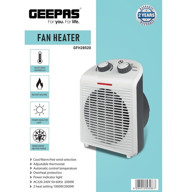 بخاری برقی فن هیتر جیپاس مدل Geepas GFH28520 بخاری فن دار