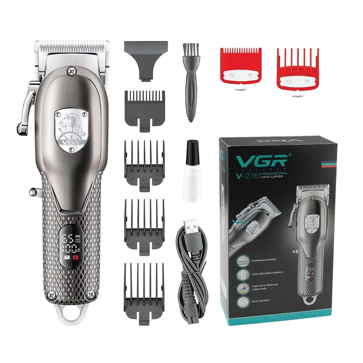 ماشین اصلاح موی سر و صورت وی جی ار مدل V-276 vgr ماشین اصلاح حرفه ای