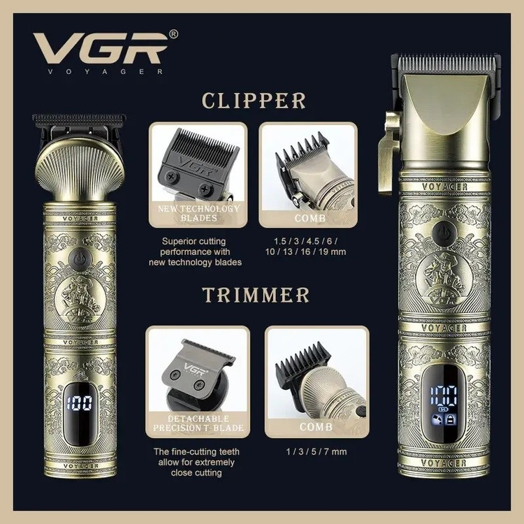ست ماشین اصلاح مو سر و صورت وی جی آر مدل VGR V-670