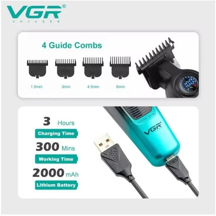 ست ماشین اصلاح 2 قلو حجم زن و خطزن وی جی آر مدل VGR V-196 و 996