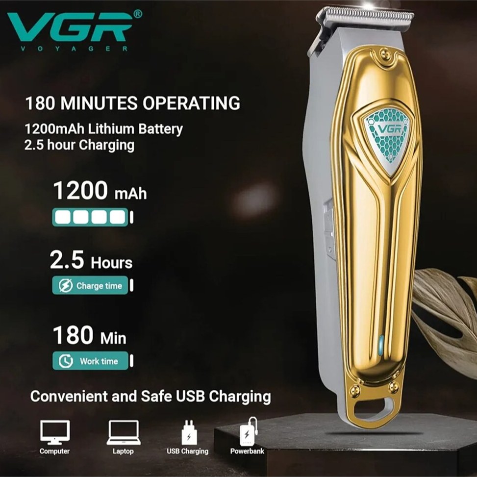 ریش تراش صفرزن خط زن VGR ( اصلی ) ماشین اصلاح وی جی آر شارژی اورجینال