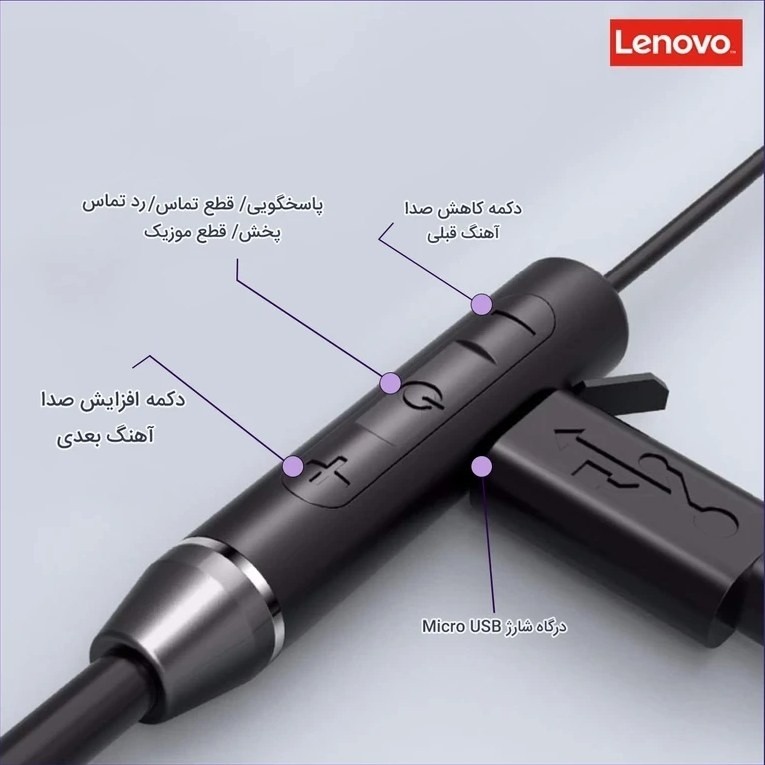 هندزفری گردنی لنوو/وارداتی/بلوتوثی/کیفیت عالی/وارداتی/ دار/اقساطی