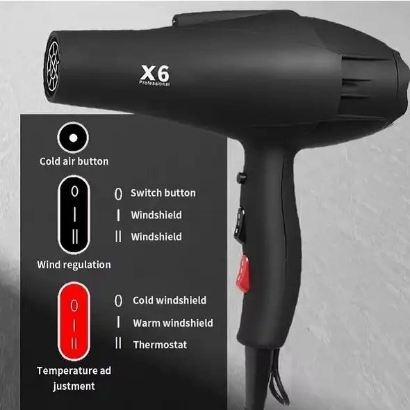 سشوارx6فیلیپس/فوق حرفه ای/موتورقوی وارداتی/با طلایی/اقساطی