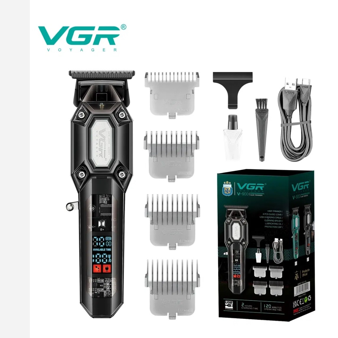 ماشین اصلاح خط زن و صفر زن موی سر و صورت شارژی وی جی ار مدل V-900B