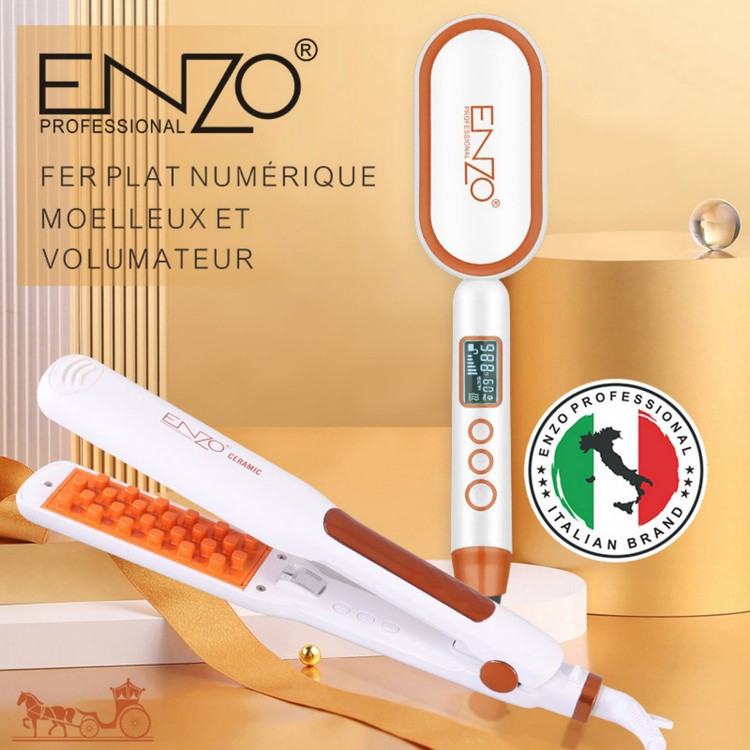 اتو مو و برس حرارتی حرفه ای انزو پروفیشینال مدل EN-3894 2in1 اورجینال