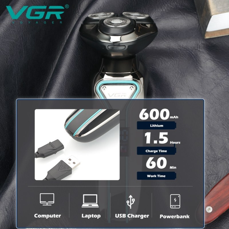 سه تیغ وی جی آر مدل V310 با برش چرخشی و ضد آب