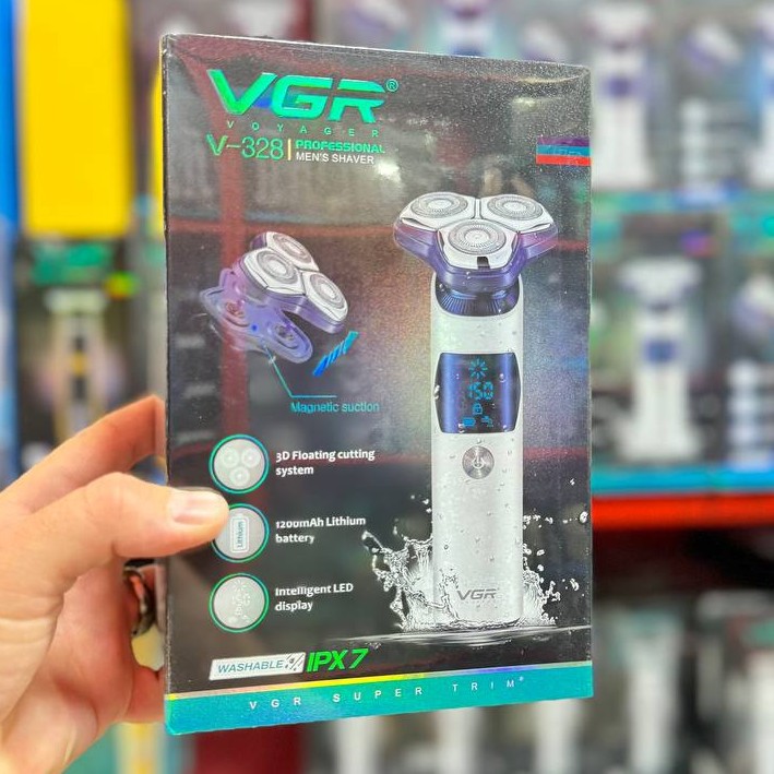 ماشین اصلاح سه تیغ ضد آب صورت وی جی آر مدل vgr v-328 کد 328 شیور ریش تراش ضد اب