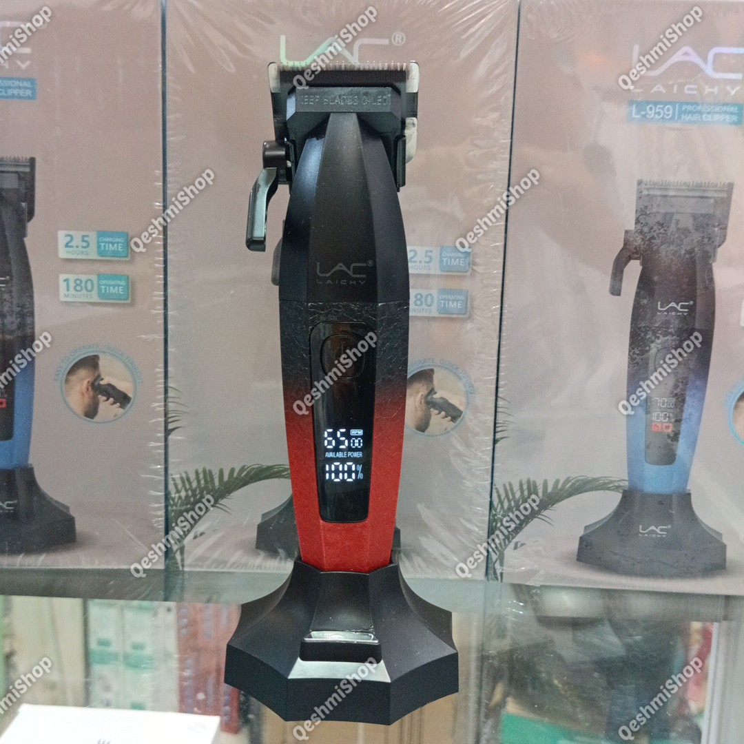ماشین اصلاح کلیپر حرفه ای LAC Laichy مدل L-959 نمایشگر LCD شارژ Type-C و استند شارژ