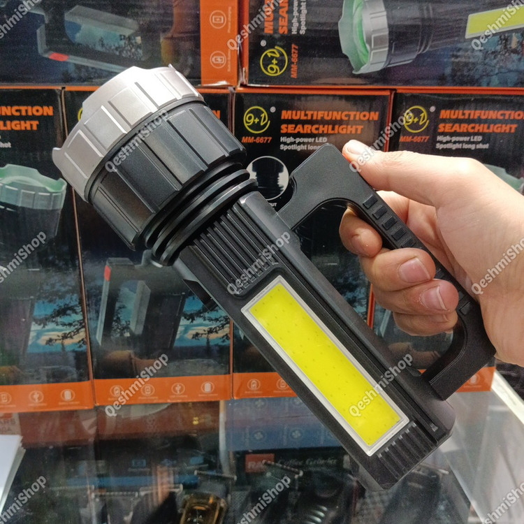چراغ قوه شارژی چند منظوره Searchlight مدل MM-6677 زوم دار و دارای پنل خورشیدی