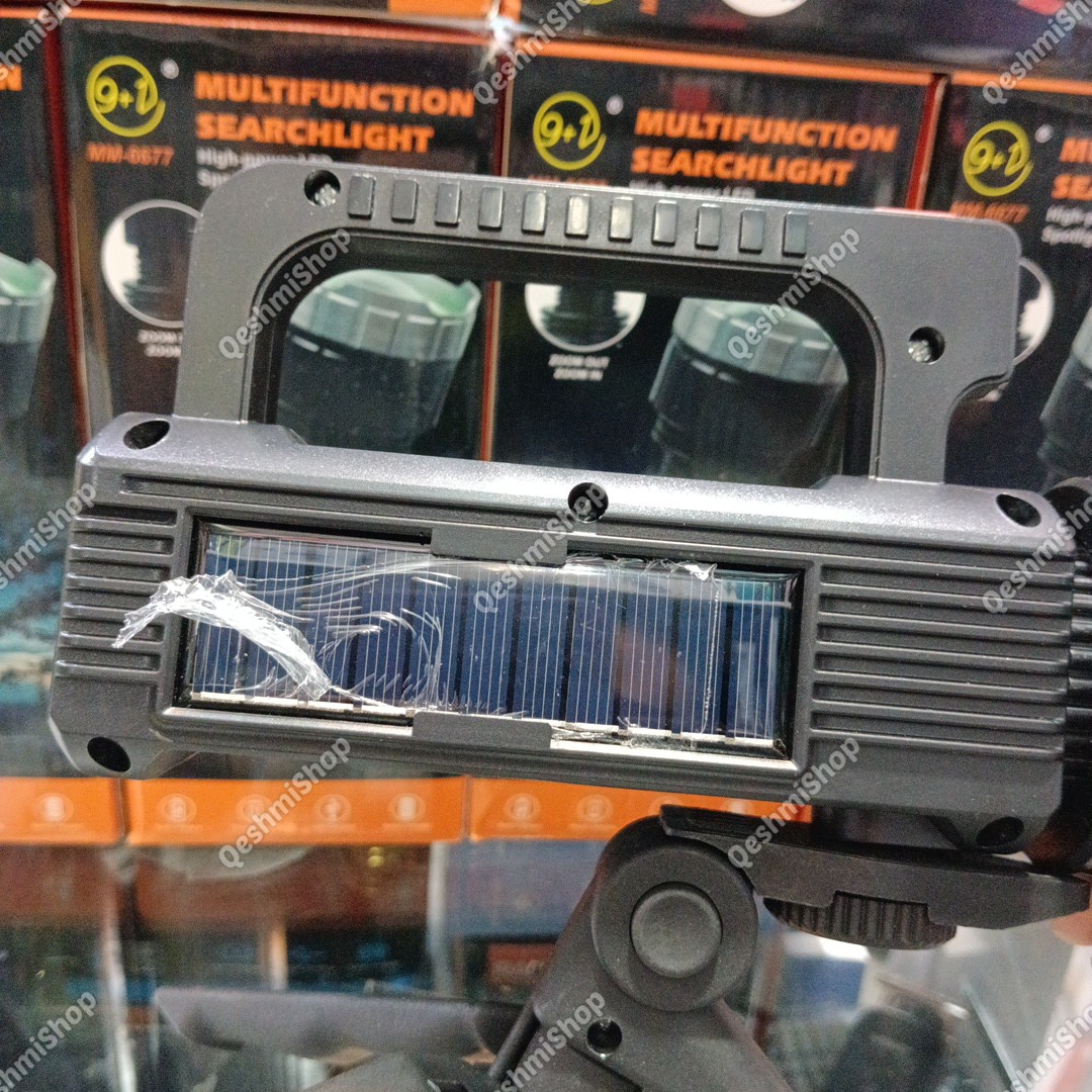 چراغ قوه شارژی چند منظوره Searchlight مدل MM-6677 زوم دار و دارای پنل خورشیدی