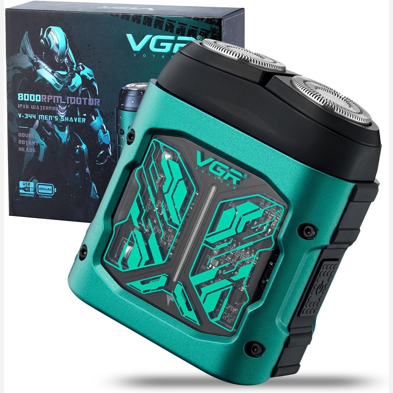 ریش تراش VGR مدل V-344 اصلاح دقیق با موتور 8000RPM و شارژ سریع Type C