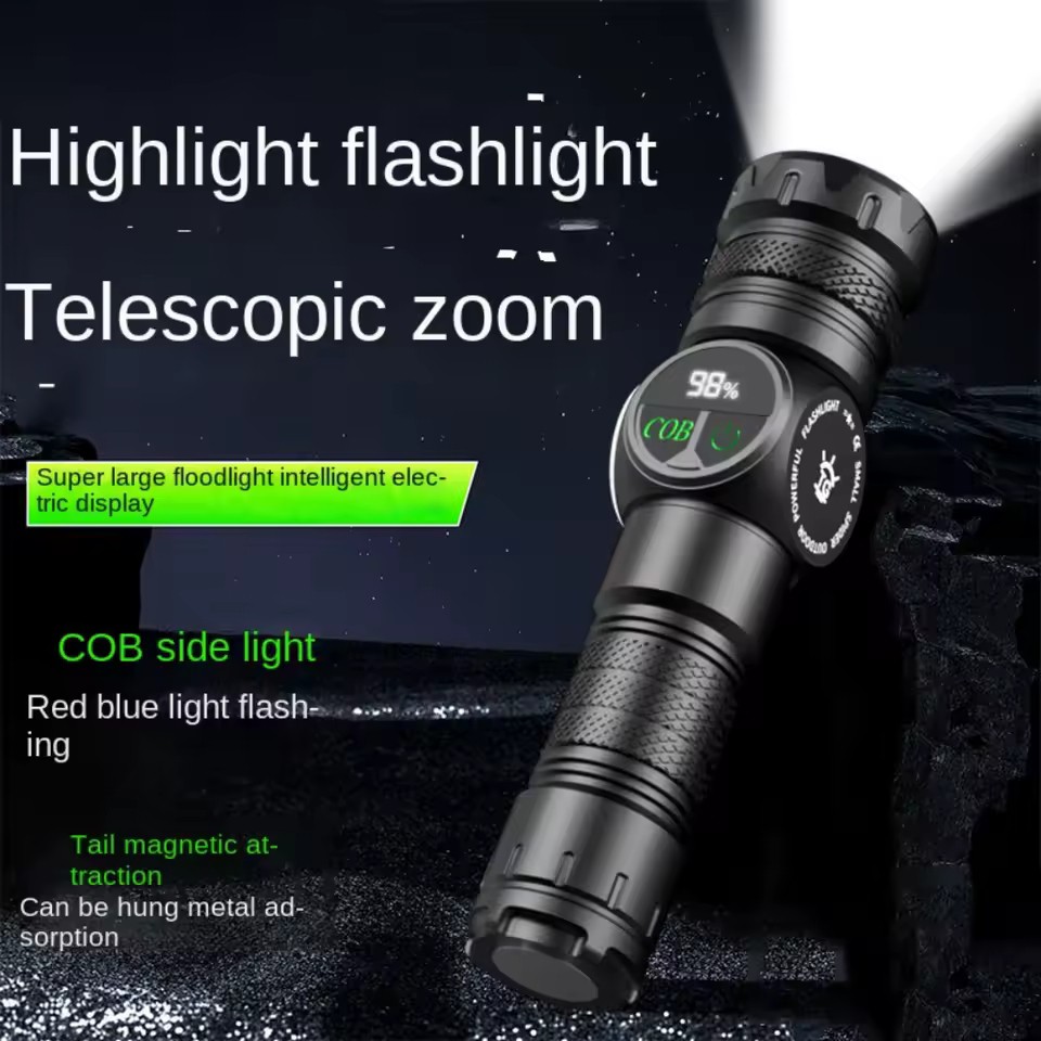 چراغ قوه دستی BCT-BRIGHT 8280 نور قدرتمند با نمایشگر دیجیتال و فیلتر رنگی
