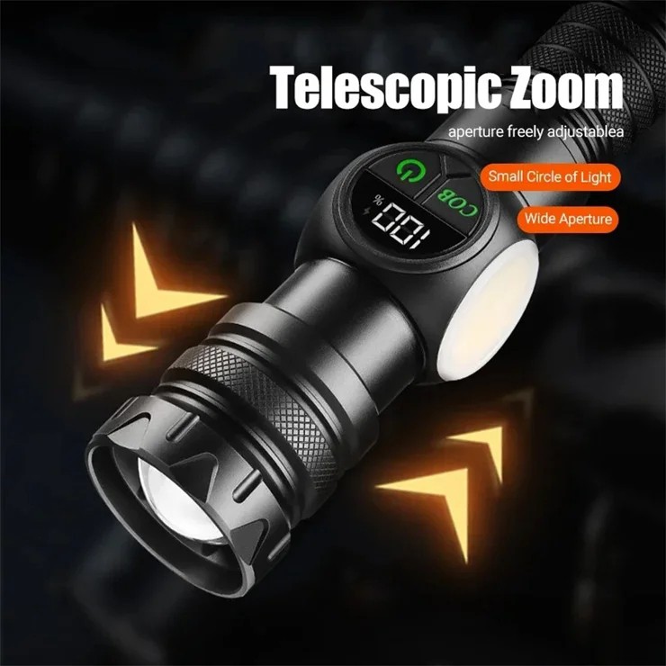 چراغ قوه دستی BCT-BRIGHT 8280 نور قدرتمند با نمایشگر دیجیتال و فیلتر رنگی