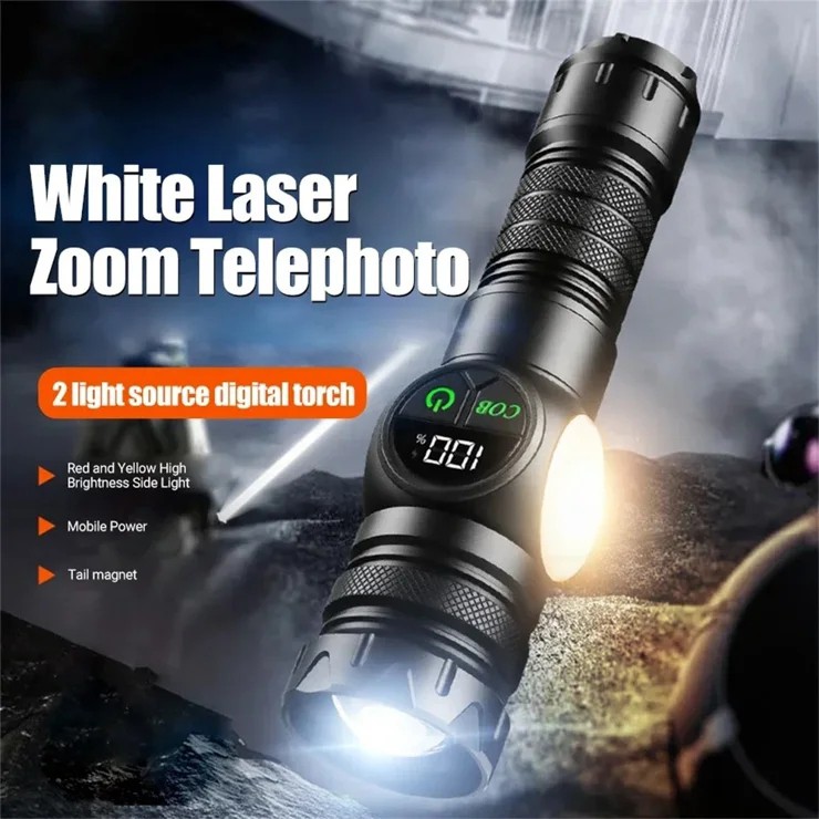 چراغ قوه دستی BCT-BRIGHT 8280 نور قدرتمند با نمایشگر دیجیتال و فیلتر رنگی