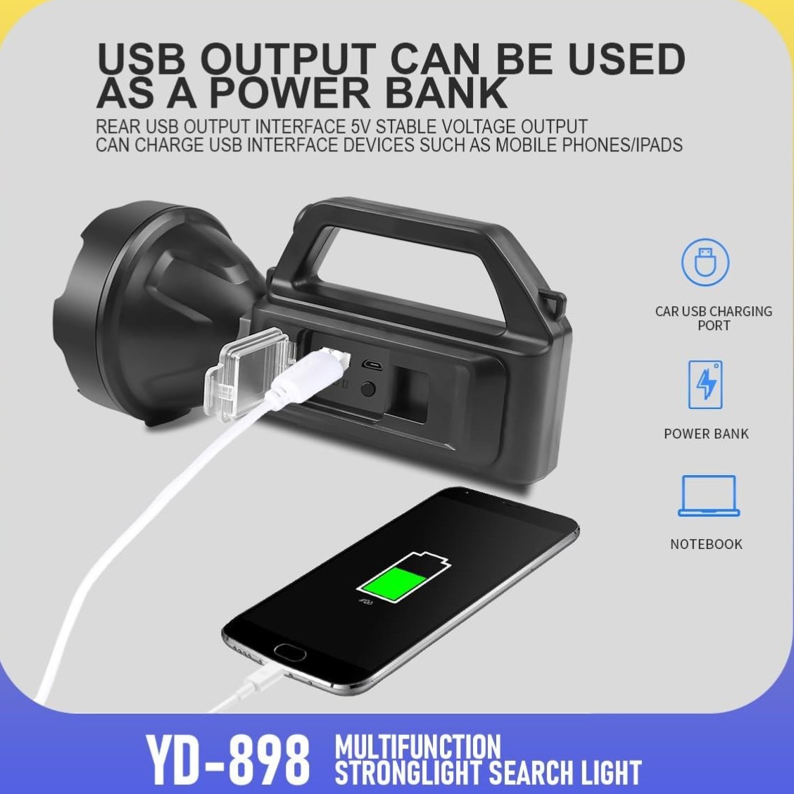 چراغ دستی شارژی مدل YD-898