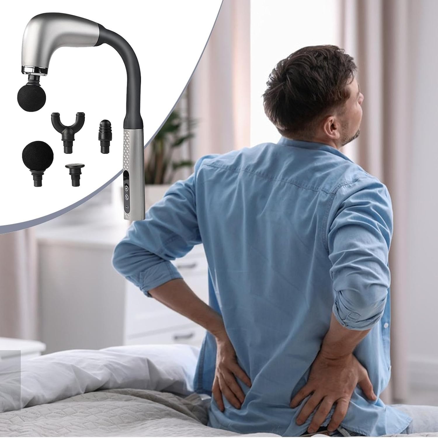 ماساژور تفنگی FASCIAL GUN دسته منحنی کمر و بدن