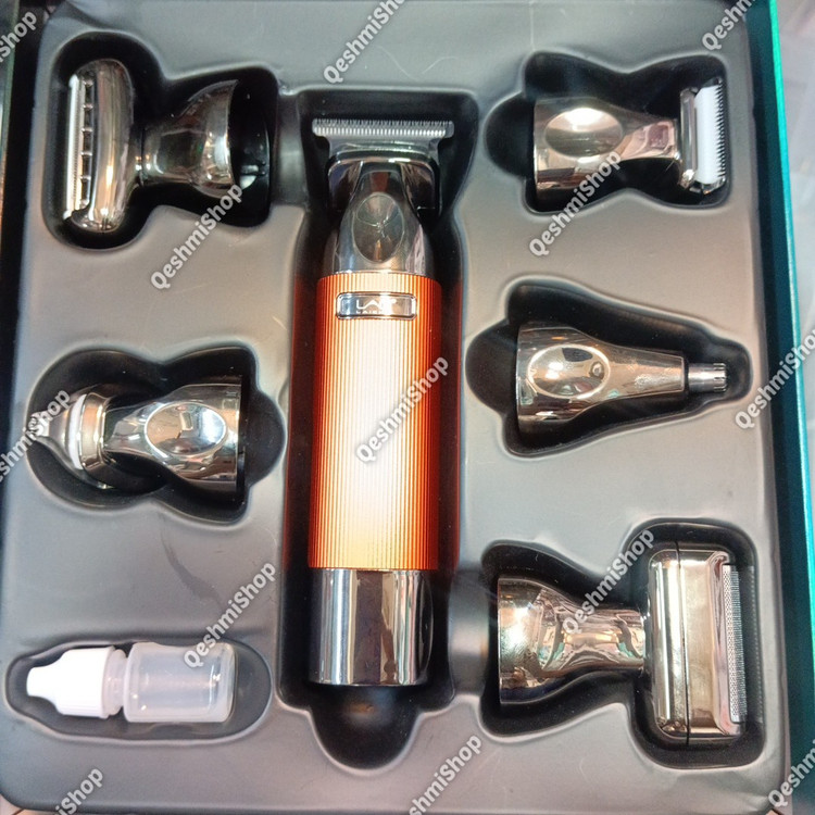 ماشین اصلاح چند کاره لایچی مدل L-9888 با 6 سری مختلف شامل خط زن، شیور، گوش و بینی و اصلاح بدن موجود در فروشگاه قشمی شاپ
