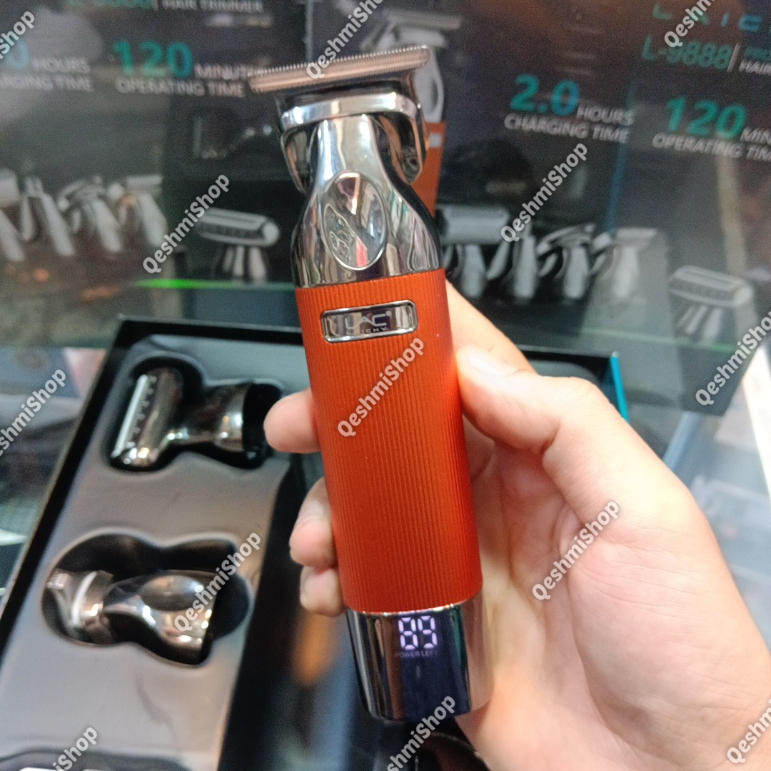 ماشین اصلاح چندکاره لایچی مدل L-9888 با 6 سری مختلف شامل خط زن، شیور، گوش و بینی و اصلاح بدن موجود در فروشگاه قشمی شاپ