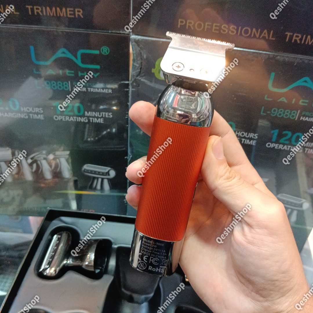 ماشین اصلاح چندکاره لایچی مدل L-9888 با 6 سری مختلف شامل خط زن، شیور، گوش و بینی و اصلاح بدن موجود در فروشگاه قشمی شاپ