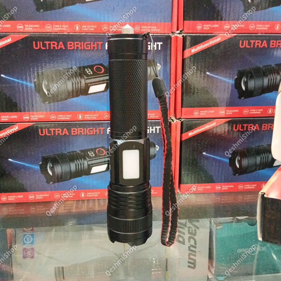 چراغ قوه حرفه ای BCT-BRIGHT مدل BCT-6528 نور متمرکز، شارژی، طراحی مقاوم مناسب سفر و نگهبانی