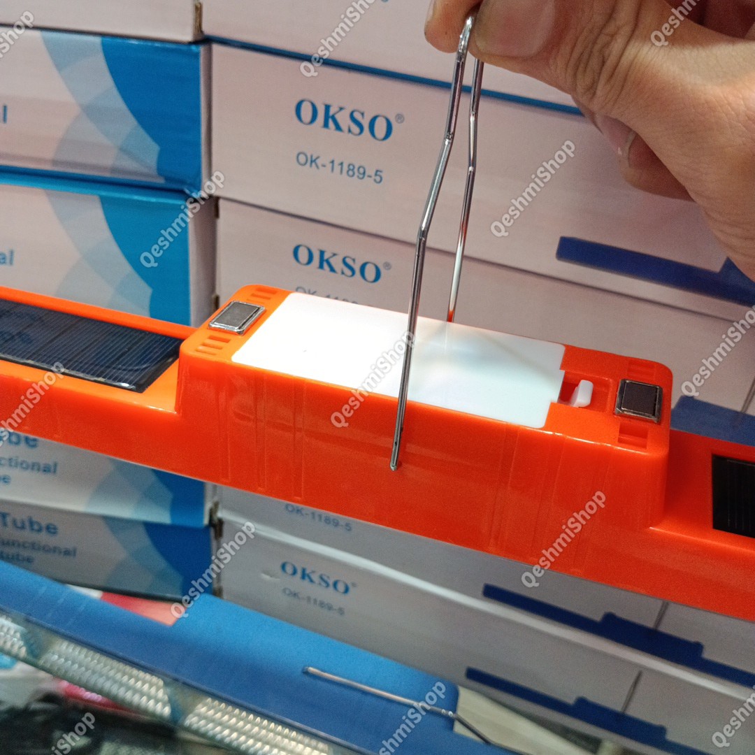 چراغ شارژی مگنتی چراغ خطی اکسو OKSO مدل OK-1189-5 دارای سه وضعیت نوردهی سفید، آفتابی، نچرال موجود در فروشگاه قشمی شاپ