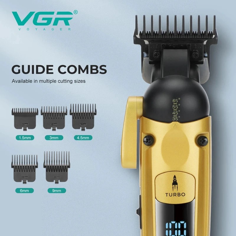 ماشین اصلاح وی جی آر مدل VGR V-274 با تیغه تیتانیوم و نمایشگر LED درجه یک