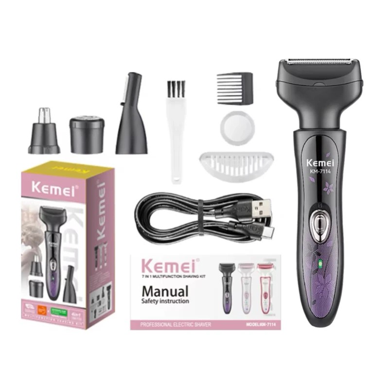 ماشین اصلاح زنانه کیمی مدل KM-7114 keme درجه یک