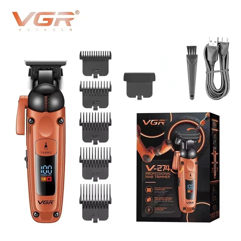 ماشین اصلاح وی جی آر مدل VGR V-274 با تیغه تیتانیوم و نمایشگر LED