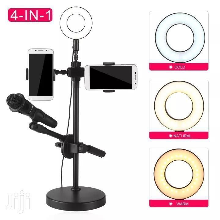 رینگ لایت پایه دار همراه سه پایه میکروفون A02. A03 و