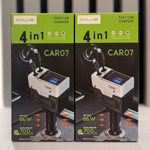شارژر فندکی چهارکاره کالوس calus مدل car07 فست شارژ