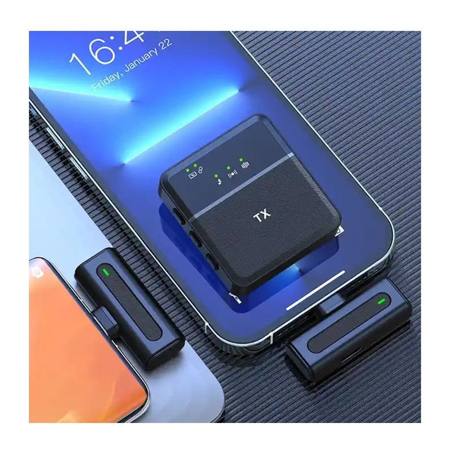 میکروفون یقه ای بی سیم مدل SX8 تایپ C و لایتنینگ-- دوکاربر