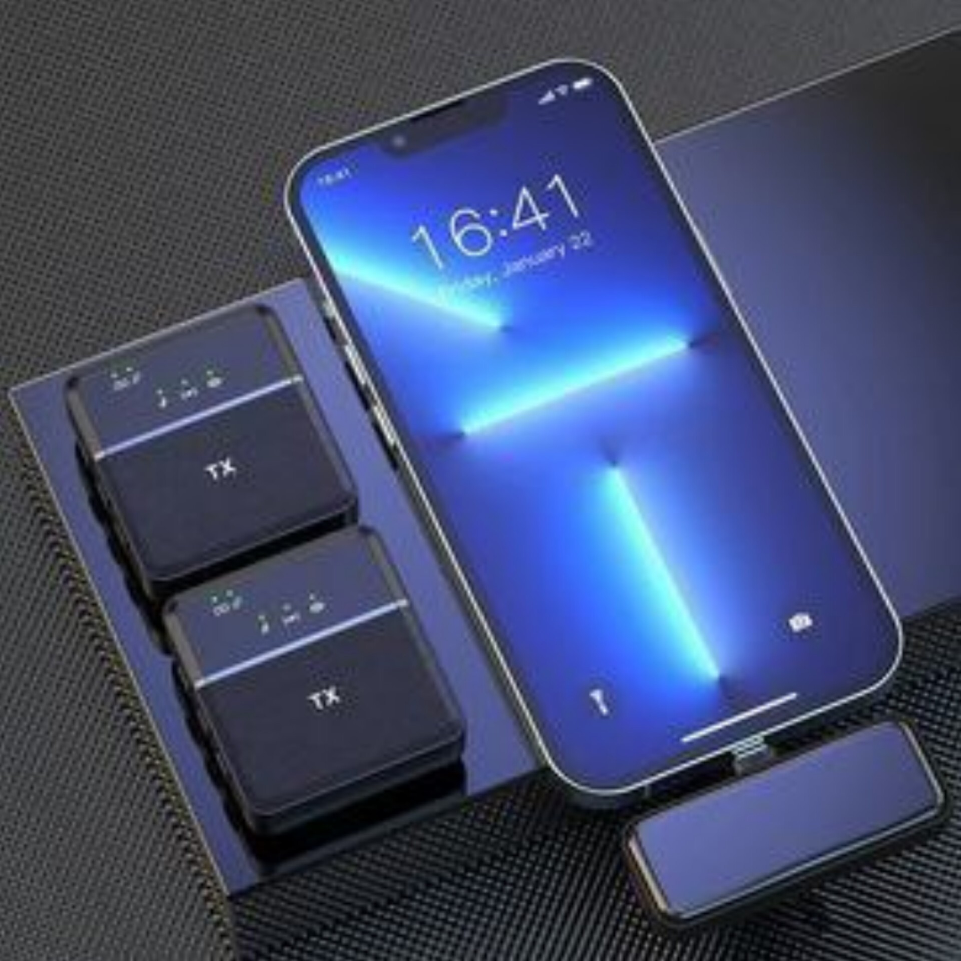 میکروفون یقه ای مدل SX8 دو میکروفون ضبت صدا با جزئیات عالی قابلیت حذف نویز محیط دوام شارژ