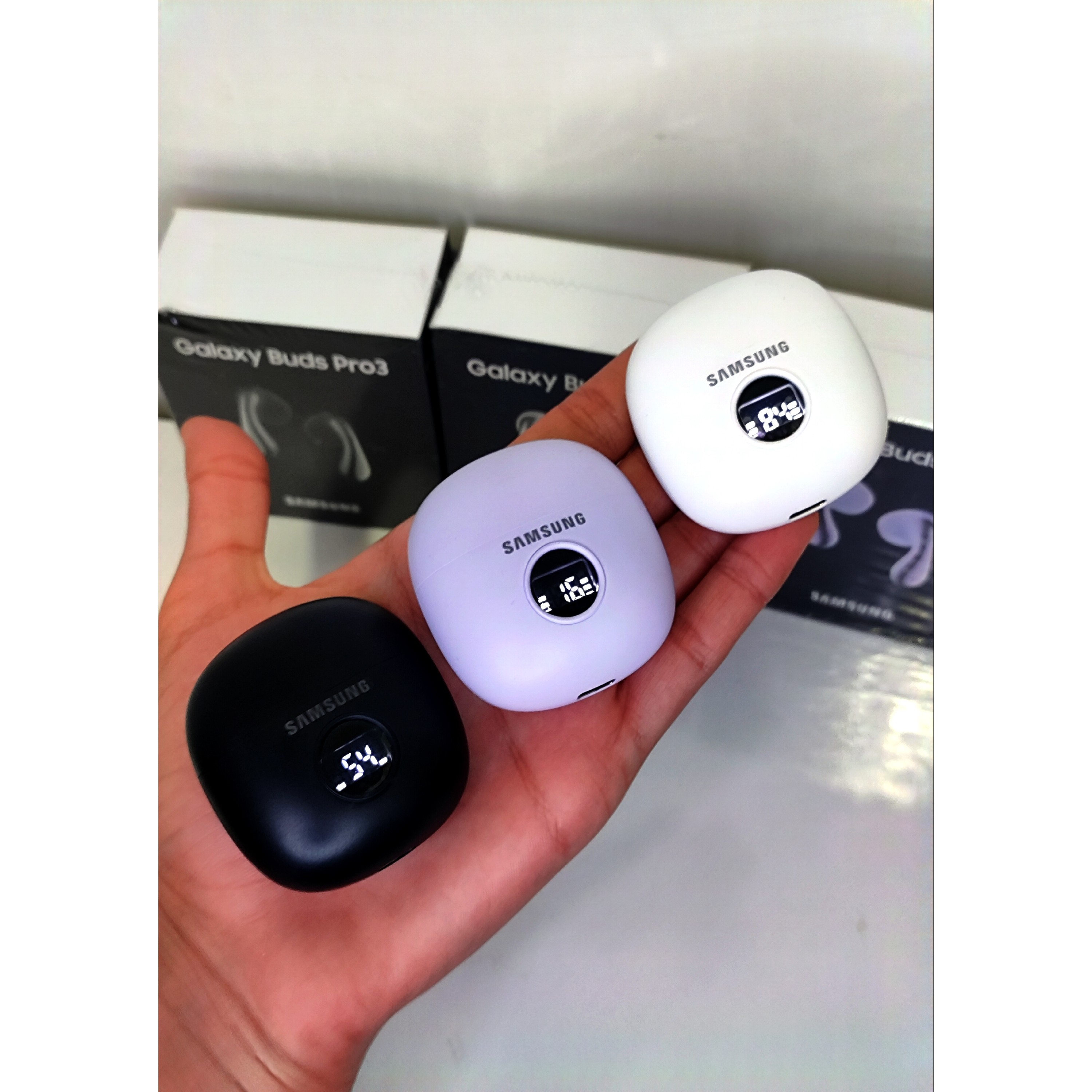 ایرپاد سامسونگ گلکسی بادز Galaxy Buds 3 pro سه رنگ سفید ، مشکی ، بنفش ویژه تخفیف آخر سال