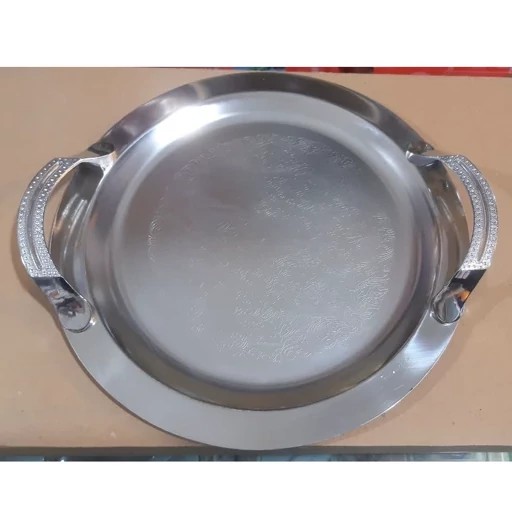 سینی استیل در دو طرح دایره و مستطیل