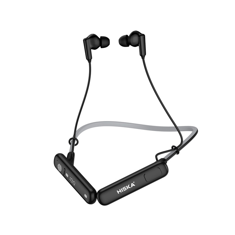هدفون بلوتوثی گردنی بی‌سیم هیسکا مدل FX-602، درایور 12 میلی‌متری، کیفیت صدای Stereo HiFi، نویز کنسلینگ میکروفون ENC، شارژدهی تا 60 ساعت، حالت گیمینگ Low Latency، نشانگر LED و مقاومت در برابر رطوبت و عرق