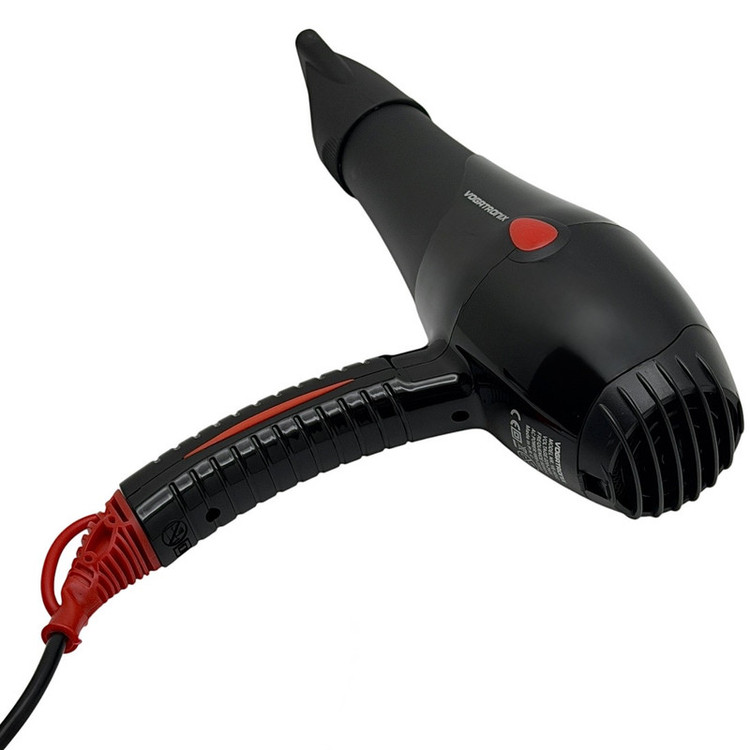 سشوار کلاسیک روزمره وگاترونیکس مدل VE-HD02 با موتور AC، توان 2200 وات، تنظیم دما و سرعت در دو حالت، مناسب برای حالتدهی چتری و همراه با متمرکزکننده باریک