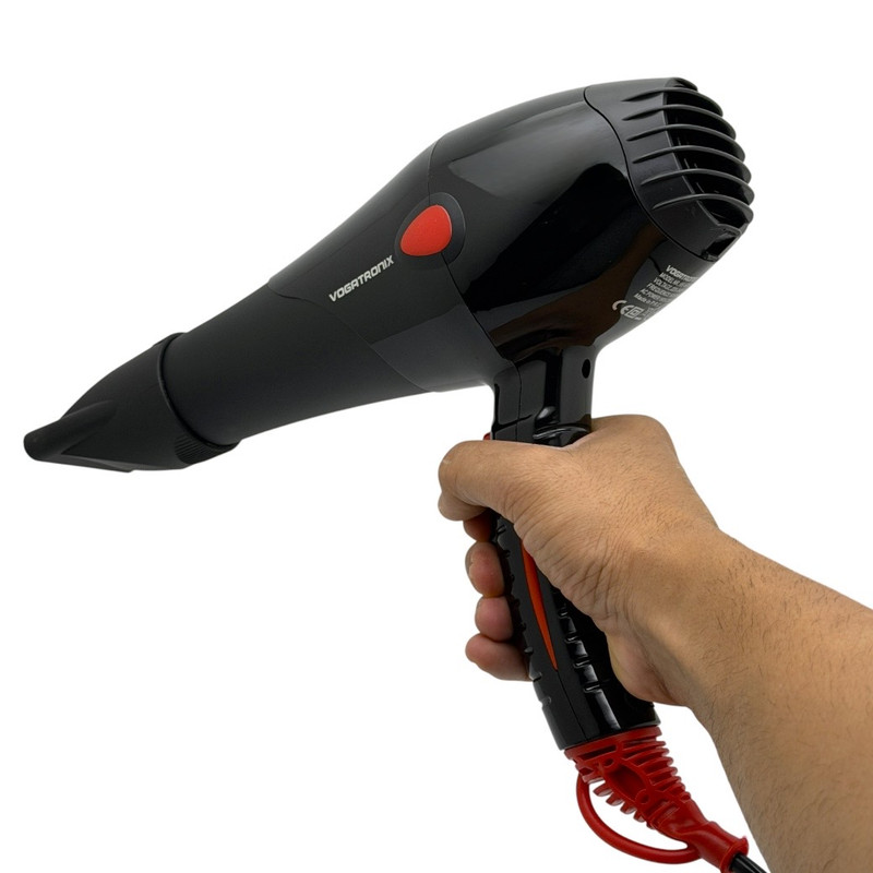 سشوار کلاسیک روزمره وگاترونیکس مدل VE-HD02 با موتور AC، توان 2200 وات، تنظیم دما و سرعت در دو حالت، مناسب برای حالتدهی چتری و همراه با متمرکزکننده باریک