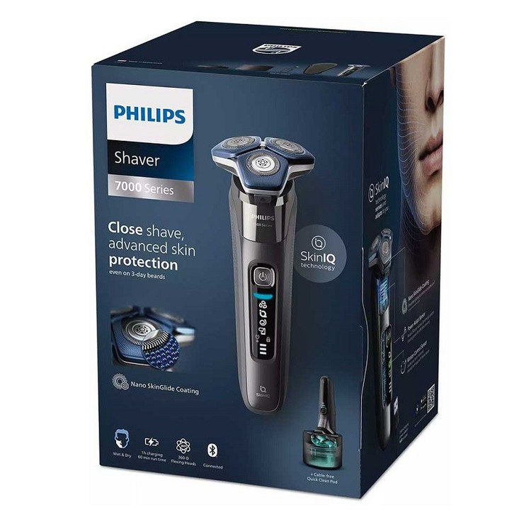 ماشین اصلاح موی صورت فیلیپس مدل S7887 55 با سه تیغه پلاتینیوم، اصلاح چرخشی با شماره صفر، باتری 1500mAh، شارژ سریع 5 د...