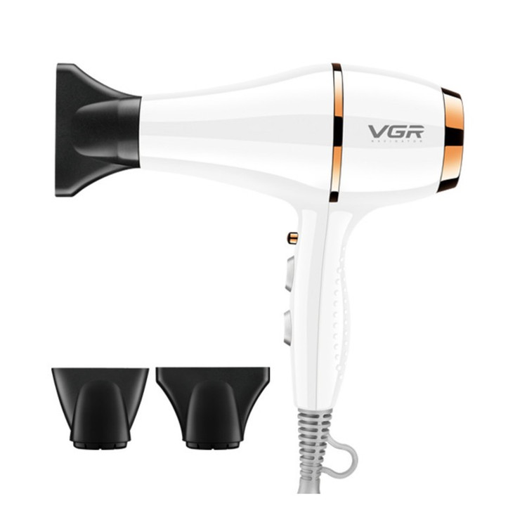 سشوار حرفه ای 2200 وات وی جی ار مدل V-414، موتور AC، وزن 802 گرم، المنت سرامیک تورمالین، دارای سری متمرکز کننده باریک...