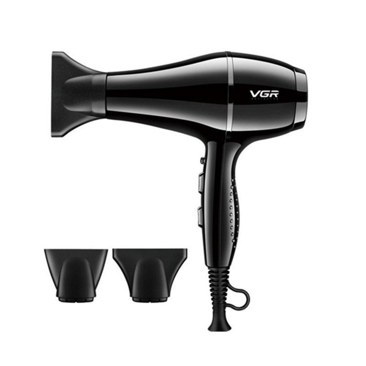سشوار حرفه ای 2200 وات وی جی ار مدل V-414، موتور AC، وزن 802 گرم، المنت سرامیک تورمالین، دارای سری متمرکز کننده باریک...