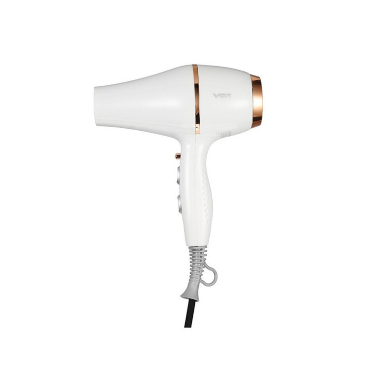 سشوار حرفه ای 2200 وات وی جی ار مدل V-414، موتور AC، وزن 802 گرم، المنت سرامیک تورمالین، دارای سری متمرکز کننده باریک...