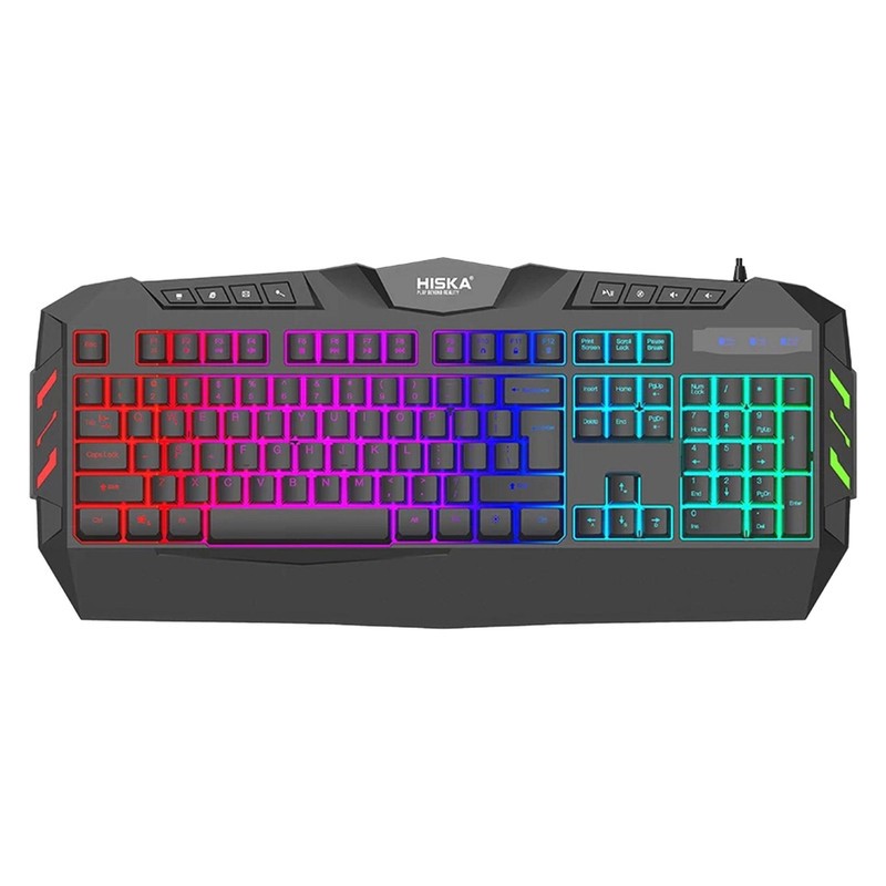 کیبورد گیمینگ هیسکا مدل HX-KEG400 RGB، سوییچ ممبران، Full-Size نورپردازی RGB