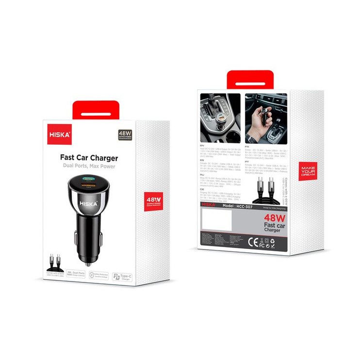 شارژر فندکی 30 وات هیسکا مدل HCC-307