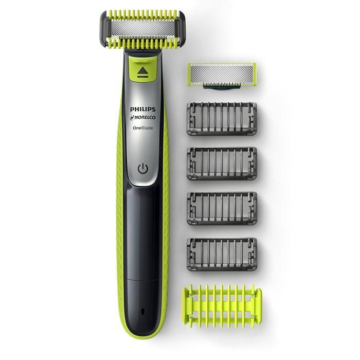 ماشین اصلاح موی صورت و بدن فیلیپس مدل OneBlade QP2724 با تیغه کربن استیل، قابلیت استفاده خشک و مرطوب، شارژ با کابل US...