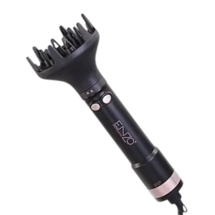 سشوار برس دار چرخشی انزو پروفیشینال مدل EN-760 7in1 با توان 1500 وات، موتور DC براشلس، تنظیمات دما و سرعت دو حالته، ت...